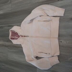 Get After It pink & mauve square textured  hoodie jacket